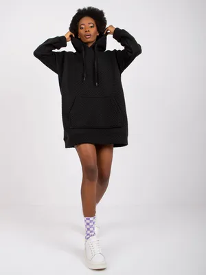 Produktbild von Rue Paris Langes Sweatshirt für Damen Lulinde schwarz L/XL