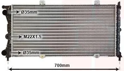 Produktbild von VAN WEZEL 17002143 Kühler Wasserkühler Motorkühler für FIAT PUNTO (176) PUNTO Van (176L)
