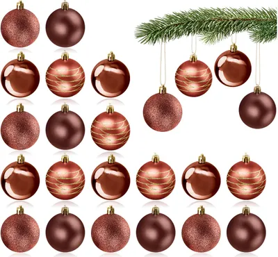 Zdjęcie produktu dla com-four® 24x bombki choinkowe - bombki choinkowe wykonane z tworzywa sztucznego na Boże Narodzenie - ozdoby choinkowe na choinkę - ozdoby choinkowe - bombki plastikowe