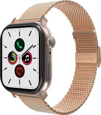 Produktbild von Cazy Uhrenarmband geeignet für Apple Watch Band (Silksteel) – Smartwatch-Armbänder – Universelles Armband geeignet für Apple Watch 44/45/46/49 mm - Roségold