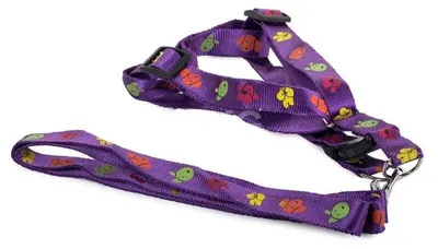 Image de Verk 19125 Harnais pour chien en nylon avec laisse 135 x 2,5 cm violet