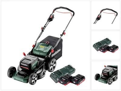 Produktbild von Metabo RM 36-18 LTX BL 46 Akku Rasenmäher 36 V ( 2x 18 V ) 46 cm Brushless + 2x Akku 4,0 Ah + Doppelladegerät