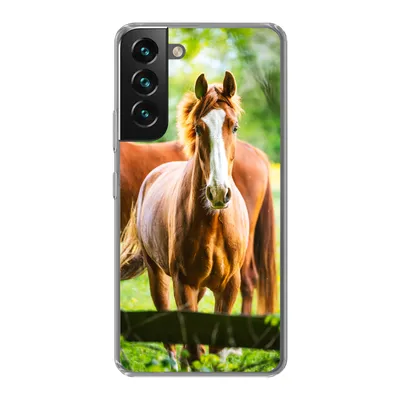 Produktbild von MuchoWow® Handyhülle Schutzhülle Hülle für Samsung Galaxy S22 Plus Pferde - Licht - Wiese Silikon Softcase Handy Hülle - Schutzabdeckung