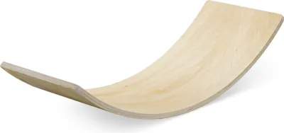 Produktbild von Navaris Balance Board für Kinder aus Holz - Indoor Wippe Wackelbrett 81 x 28 cm - Balancierbrett ab 3 Jahren - Balancieren Turnen - Rutschbrett Natur