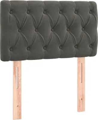 Image de vidaXL Tête de lit gris foncé 80x7x78/88 cm velours