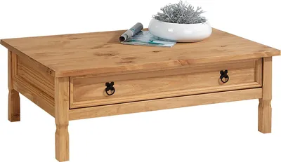 Produktbild von IDIMEX Couchtisch TEQUILA Kiefer massiv schwarz lackiert Mexiko Stil eckig 100 x 37 x 65 cm