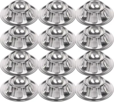 Produktbild von Schramm® 12 Stück Edelstahl Eierbecher Eierhalter stapelbar Eier Becher Egg Cup Eierständer Ständer 4 Personen Gastro Qualität