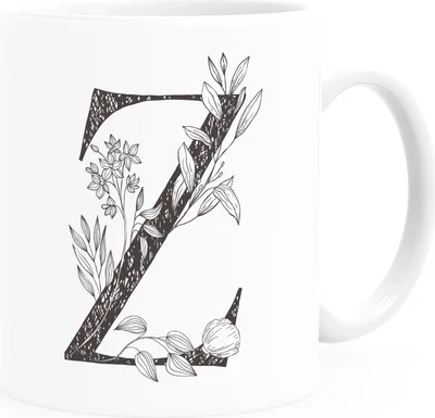 Produktbild von Kaffeetasse Monogramm Initiale Geschenk-Motiv Tasse personalisierte Namenstasse personalisierte Geschenke SpecialMe® Z weiß Keramik-Tasse