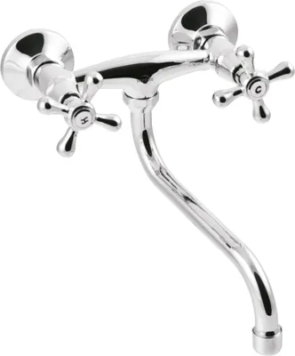 Produktbild von BADLAND Küchenarmatur Wandmontage Wasserhahn ROMA16 cm Küchenmischer für Küche in Silber