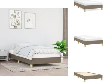 Produktbild von vidaXL Bettgestell Taupe 100x200 cm Stoff -  Betten & Bettgestelle