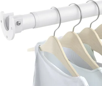 Productafbeelding van Kledingstang - 43-173 cm - Uittrekbaar - Stang voor kledingkast - Wit