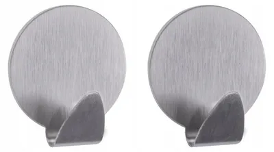 Imagen del producto de AWD, ganchos autoadhesivos de acero inoxidable para paredes interiores, paquete de 2 unidades, modelo AWD02091334