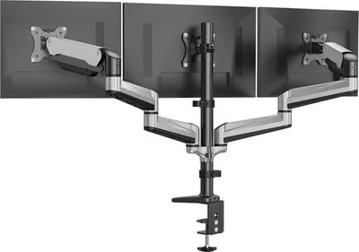 Obrázok produktu pre Trojité rameno na monitory pre uhlopriečku 13–32 palcov, výškovo nastaviteľné, s plynovou pružinou, nosnosť 8 kg