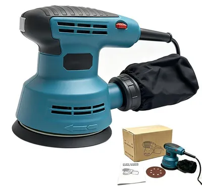 Imagen del producto de ZELURXX Lijadora excéntrica de 600W, 16000 RPM. Lijadora manual eléctrica para madera, metal, muebles, pintura, pulido y lijado