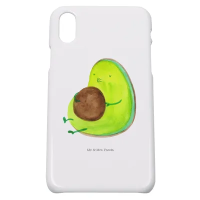 Produktbild von Mr. & Mrs. Panda Iphone 10 Handyhülle Avocado Pfeifen - Weiß - Geschenk, Rund, Ernährung, Hülle, Handy Case, X, Diät