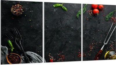 Produktbild von Herdabdeckplatten 3 teilig 30x52 Glaskeramikkochfeld Abdeckung Glas, Schiefer Gewürze