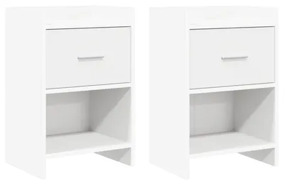 Immagine prodotto di Due comodini, colore bianco, dimensioni 40 x 30 x 60 cm
