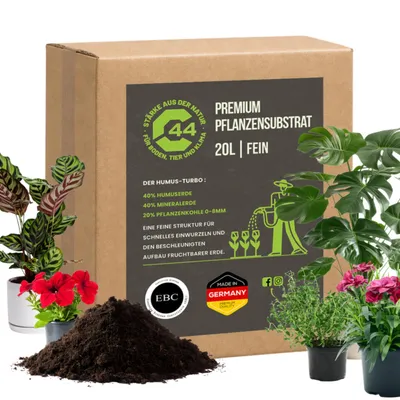 Produktbild von C44 Premium Pflanzensubstrat FEIN | Nährstoffreich & Strukturstabil (0-8 mm) – 20L