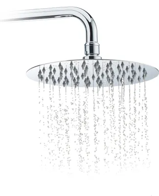 Immagine prodotto di Relaxdays Soffione doccia a pioggia rotondo, 200 mm, acciaio inossidabile, effetto specchio, lucido, rain shower 1/2 pollice, argento