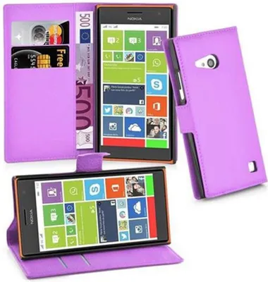 Produktbild von Cadorabo Hülle für Nokia Lumia 730 Schutz Hülle in Lila Handyhülle Etui Case Cover Magnetverschluss
