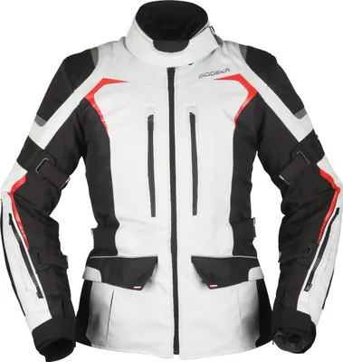 Image de Veste textile moto Modeka Elaya pour femme, gris clair/noir, 34