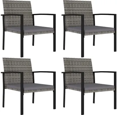 Produktbild von Garten-Essstühle 4 Stk. Poly Rattan Grau