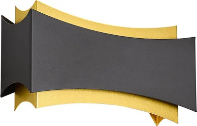 Produktbild von QAZQA - Moderne Wandleuchte Schwarz mit Gold I Messing - PlatsI 2-flammig I Wohnzimmer I Schlafzimmer - Stahl Länglich - LED geeignet G9
