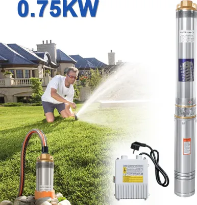 Zdjęcie produktu dla Pompa głębinowa VINGO 0,75 kW/1 KM, wydajność do 4000 l/h, automatyczna pompa studzienna, odporna na piasek, zanurzeniowa pompa ciśnieniowa, maks. ciśnienie 6,7 bar