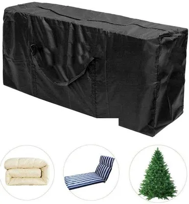 Zdjęcie produktu dla Pokrowiec na poduszki ogrodowe – pokrowiec na poduszki ogrodowe – 173×76×51 cm - Pokrowiec do przechowywania poduszek ogrodowych - tkanina Oxford 210D - wodoodporny - ochrona przed promieniowaniem UV - worek na poduszki do krzeseł ogrodowych - pokrowiec na poduszki - pokrowiec na poduszki ogrodowe - czarny
