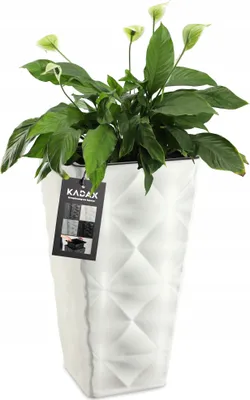Obrázek produktu pro KADAX květináč s 3D efektem "Bando", z plastu, květináč s vložkou, 30 cm, bílý