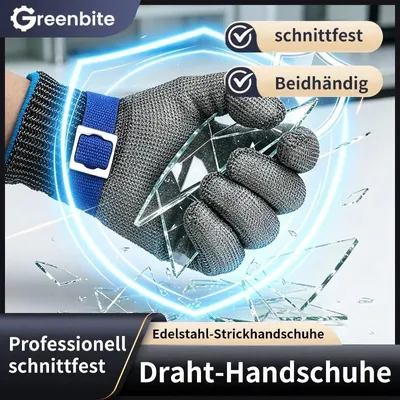 Produktbild von Edelstahl Stechschutzhandschuh Sicherheits-Handschuh für Metzger Schutzklasse A9 Größe:M