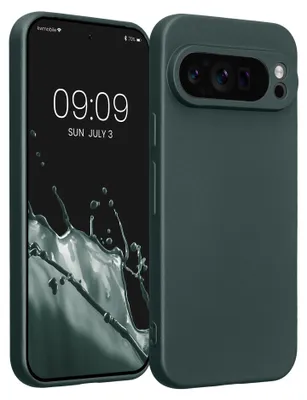 Produktbild von kwmobile Handyhülle für Google Pixel 9 Pro Hülle - weiche Silikon Case metallisch schimmernd - Schutzhülle Cover - Metallic Petrol