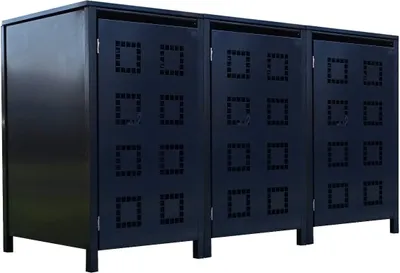 Produktbild von 3 Tailor Mülltonnenboxen Basic für 120 Liter Tonne Stanzung 5 komplett Anthrazit