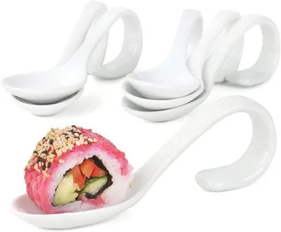 Productafbeelding van Witte Zakouski Lepel 14 cm - Set van 6 Voor Kleine Hapjes