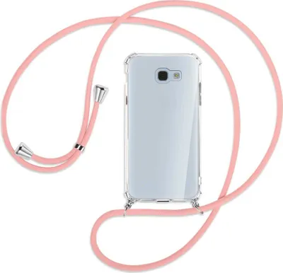 Produktbild von Handykette Backcover-Schutzhülle mit Band (Metall silberfarben) für Samsung Galaxy A5 2017 - rosa
