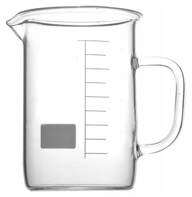 Produktbild von Chemland Becherglas 250 ml mit Griff Boro 3.3 Labor-Becherglas mit Skala und Ausguss, Messbecher, chemikalienbeständig