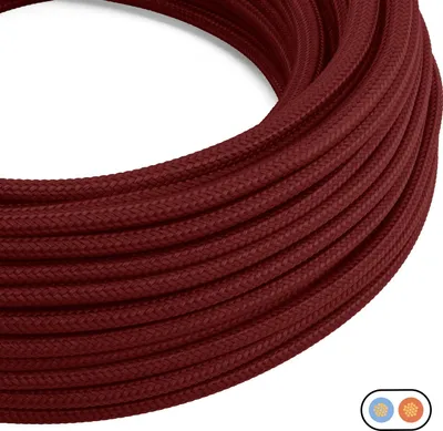 Immagine prodotto di Creative-Cables Cavo elettrico piatto, 2x0,75 mm², 1 m, Bordeaux PM19, effetto seta