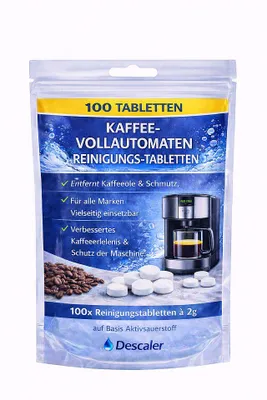 Produktbild von 100 Reinigungstabletten für Kaffeevollautomaten AEG Bosch Jura Melitta Siemens