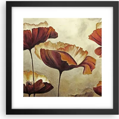 Produktbild von Gerahmtes Poster - Schwarzer Rahmen - Mohn Blume Wiese - 30x30 cm - Wand Bild - Wanddeko - Wandbilder - Kunstposter - Wandposter - Bilderrahmen - Bilder - Kunstdruck - Wandbild - P2BAC30x30-3760