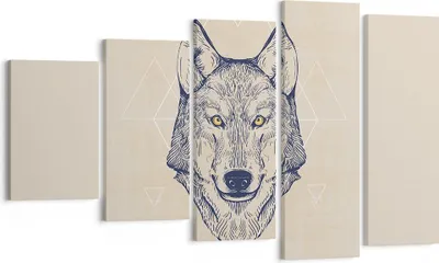 Produktbild von Bild auf Leinwand - Leinwandbild - Husky Hund Portrait Plakat - 100x60cm - Wand Bild - Wanddeko - Leinwanddruck - Bilder - Kunstdruck - Wanddekoration - Leinwand bilder - Wandkunst - EG100x60-3109