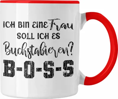 Produktbild von Trendation - Kaffeetasse mit Spruch Frauen Geschenk Frau Lustige Sprüche Boss Spruch Mama Tasse (Rot)
