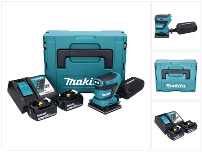 Obrázok produktu pre Akumulátorová orbitálna brúska Makita DBO 480 RTJ 18 V 112 x 102 mm + 2x akumulátor 5,0 Ah + nabíjačka + Makpac