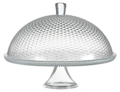 Image de Plat à gâteaux en verre avec cloche Ø 30 cm H 25 cm - Présentoir pâtisserie