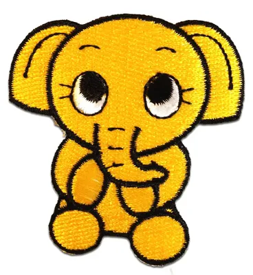 Produktbild von Elefant Tier - Aufnäher, Bügelbild, Aufbügler, Applikationen, Patches, Flicken, Zum Aufbügeln, Größe: 5.9 x 6.3 cm