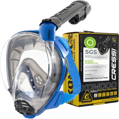 Produktbild von Cressi Komodo Schnorchelset, Schnorchelmaske, Blau/Schwarz, M/L
