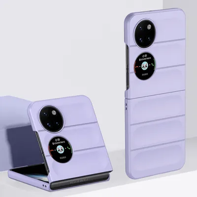 Produktbild von Huawei P50 Pocket Hülle, Silikon Gummiert Stossfest Anti-rutsch Schutzhülle für Huawei P50 Pocket Lila
