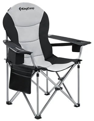 Produktbild von Campingstuhl Klappstuhl Anglerstuhl - Belastbar bis 160 kg - Schwarz - Mit Kühltasche und Getränkehalter - Für Camping und Strand