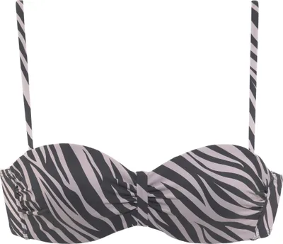 Produktbild von LASCANA Bügel-Bandeau-Bikini-Top Kaa schwarz-bedruckt Größe 38 Cup B