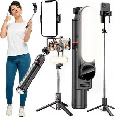 Produktbild von Selfie-Stick Stativhalter Lampe Selfie-Stick 360 USB + Telefonfernbedienung