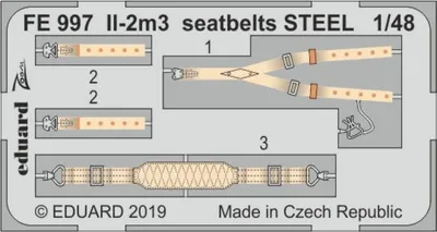Produktbild von Eduard Accessories FE997 - 1:48 II-2m3 seatbelts STEEL for Tamiya